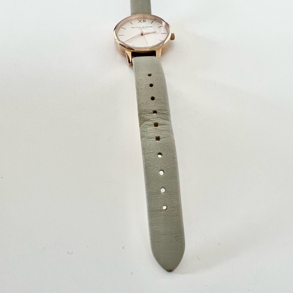 Olivia Burton Rose Gold and Gray Leather Strap Watch - Picture 8 of 11